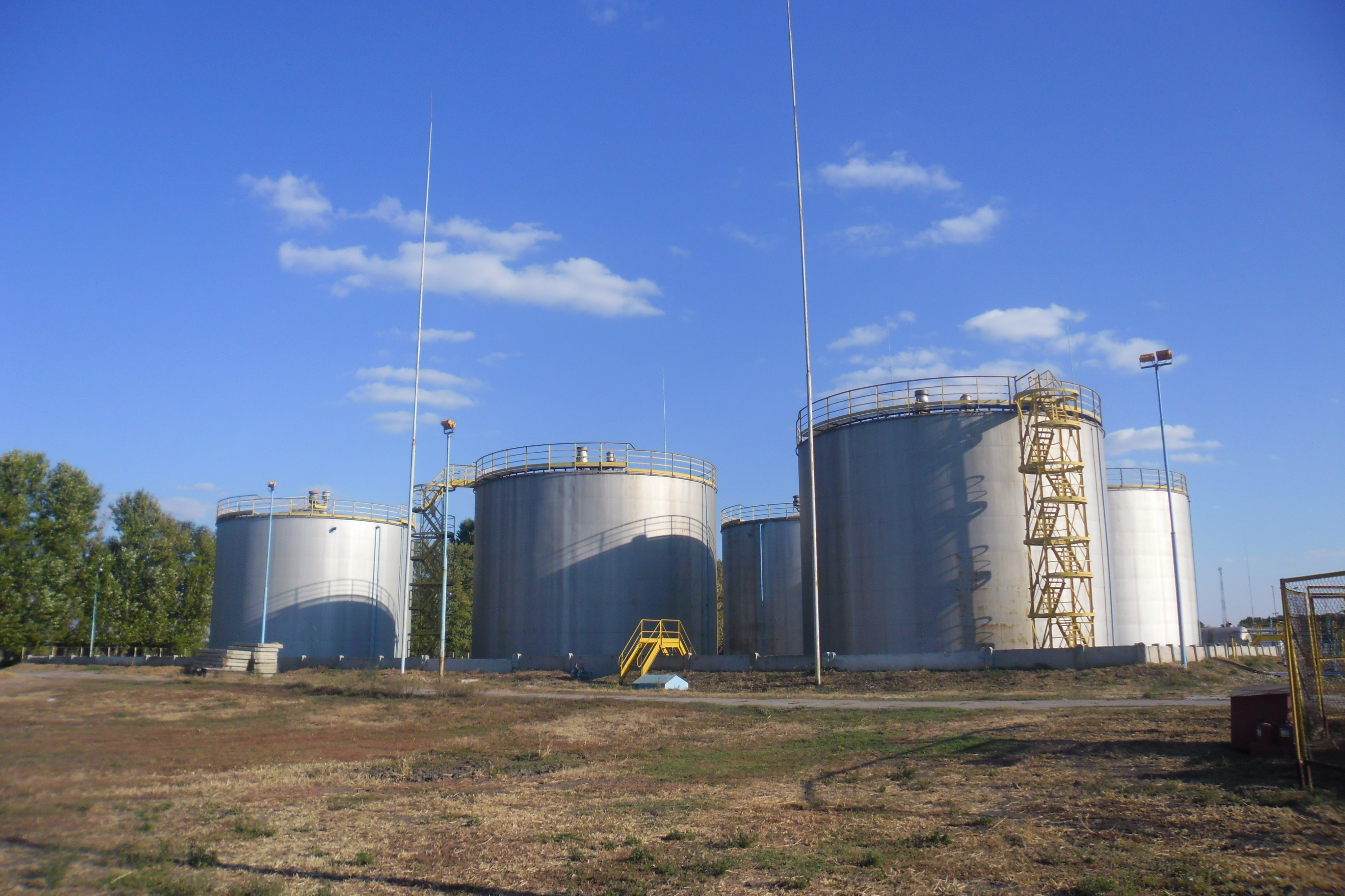 Archive exterior photo of an oil tank farm in Ukraine in 2015.